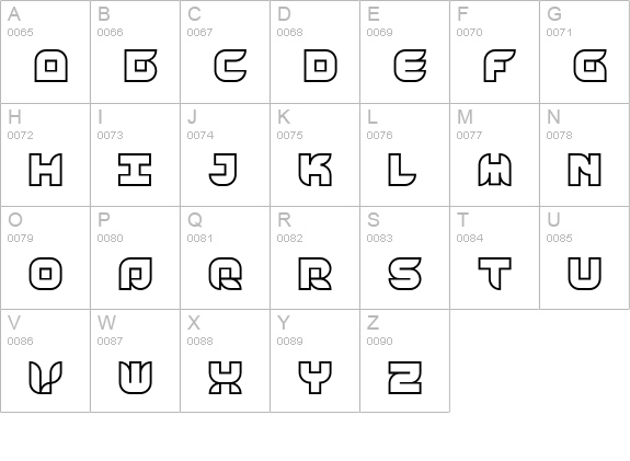 Yr72-Outline uppercase A-Z preview
