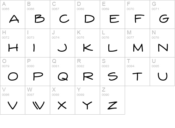 Yuba BTN uppercase A-Z preview