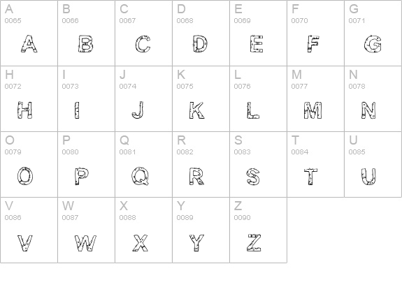 Yugly uppercase A-Z preview