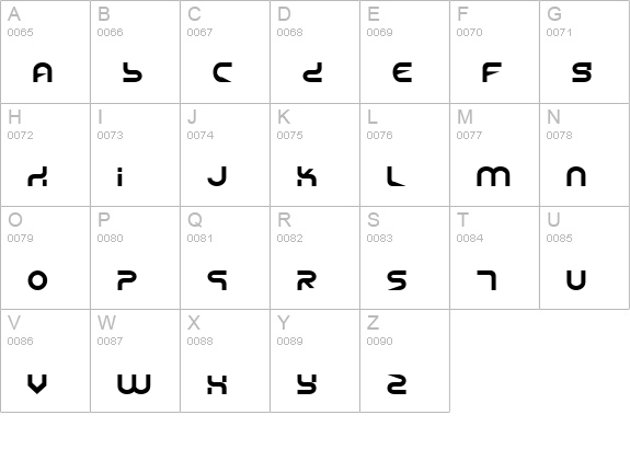 Yukon Tech uppercase A-Z preview