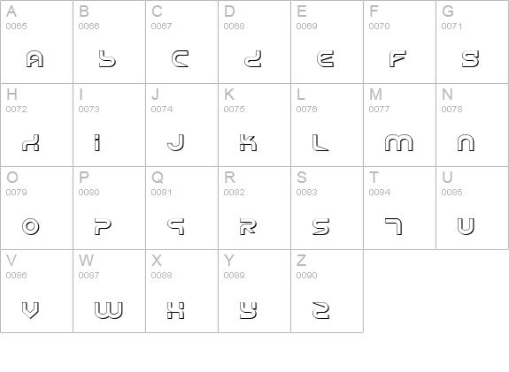 Yukon Tech Shadow uppercase A-Z preview