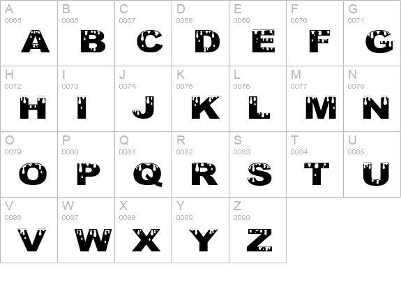 Yurine Overflow uppercase A-Z preview