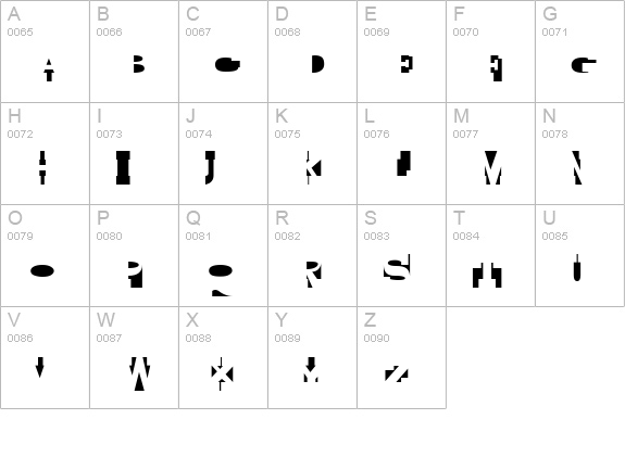 Yurnacular uppercase A-Z preview