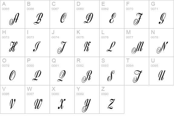 Z650-Script-Regular uppercase A-Z preview