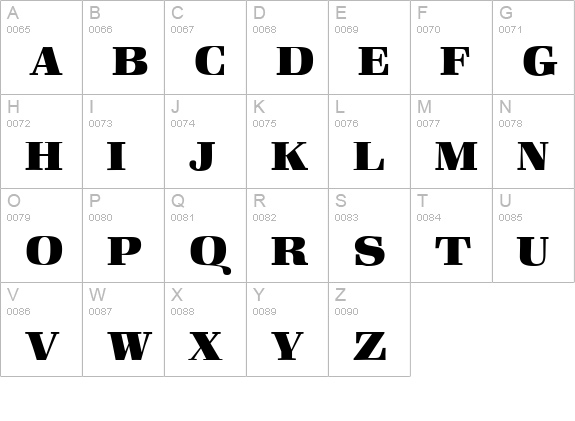 ZabriskieBook-Heavy-Regular uppercase A-Z preview