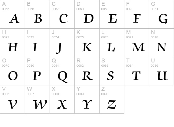 ZabriskieScript-Demi-Regular uppercase A-Z preview