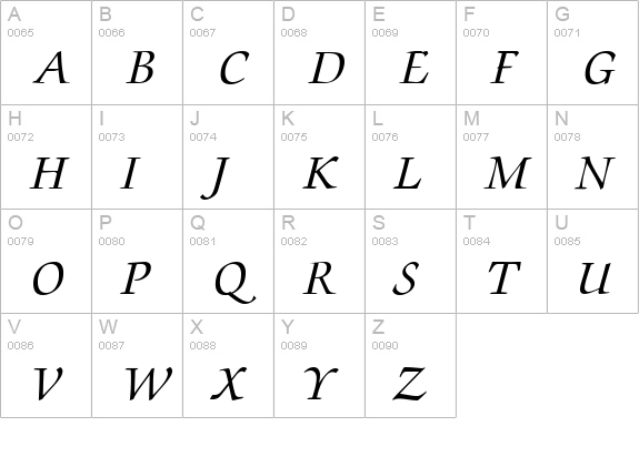 ZabriskieScriptSwash-BoldItalic uppercase A-Z preview