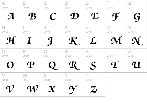 ZabriskieScriptSwash-Heavy-Regular uppercase A-Z preview