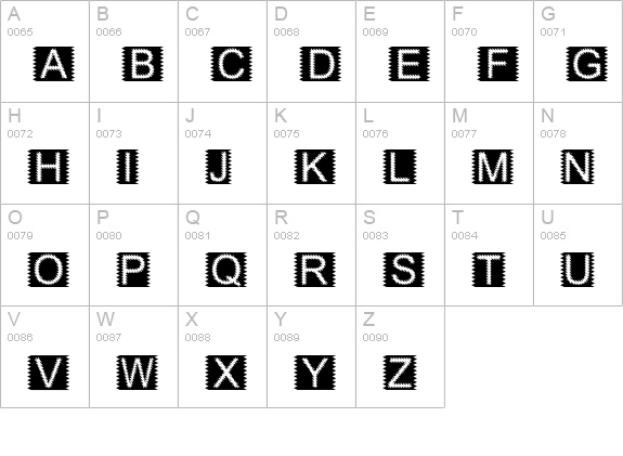 Zacken Normal uppercase A-Z preview
