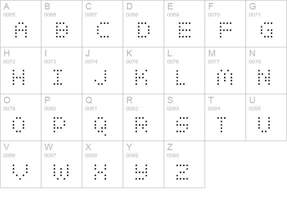 Zado uppercase A-Z preview