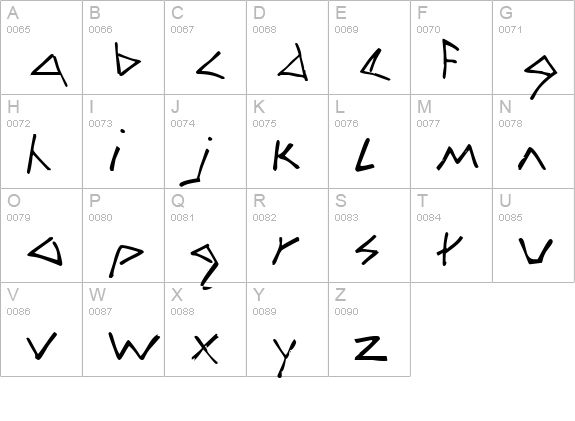 Zag uppercase A-Z preview