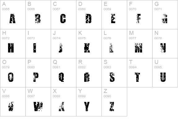 Zahgurim uppercase A-Z preview