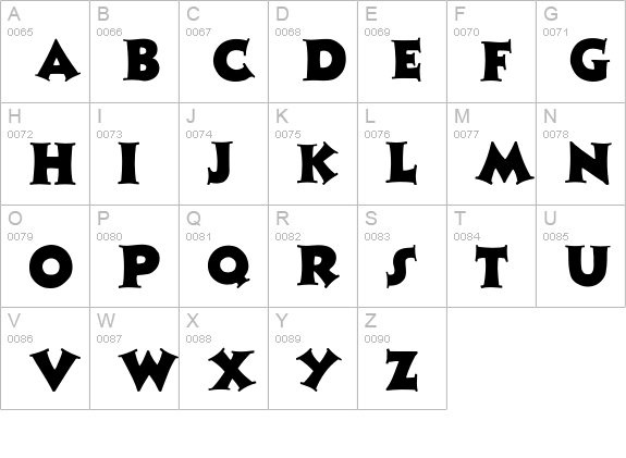 ZaleskiCaps uppercase A-Z preview