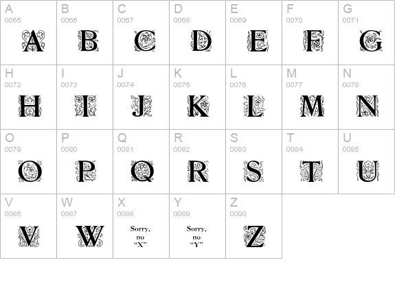 Zallman-Caps uppercase A-Z preview