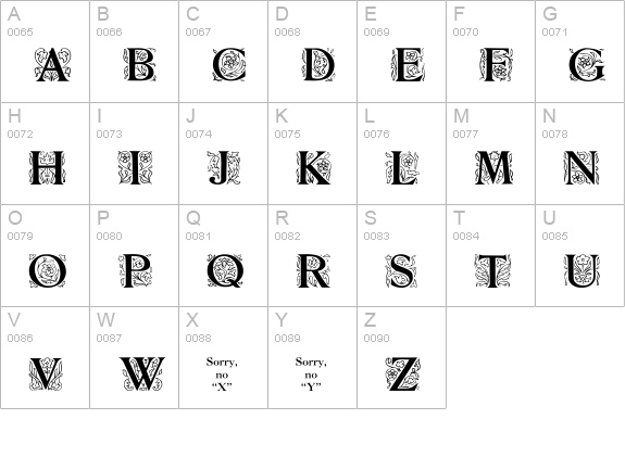 ZallmanCaps uppercase A-Z preview