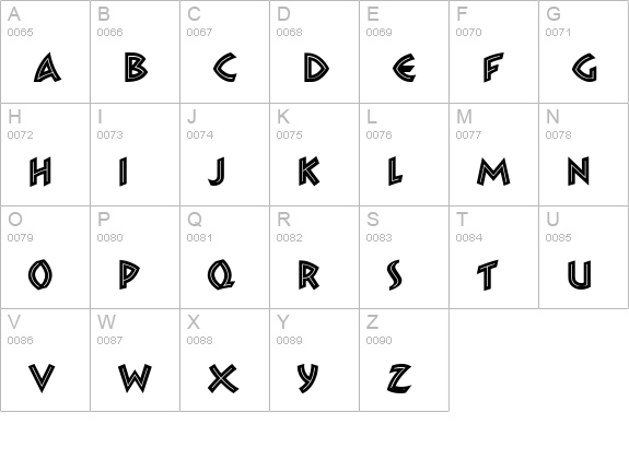 Zambesi MN  uppercase A-Z preview