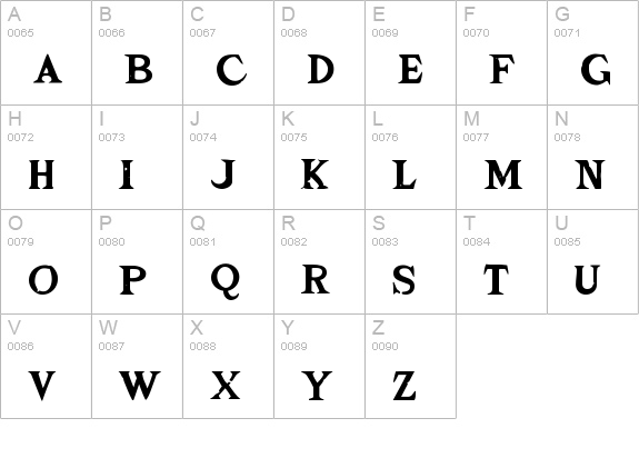 Zamora uppercase A-Z preview