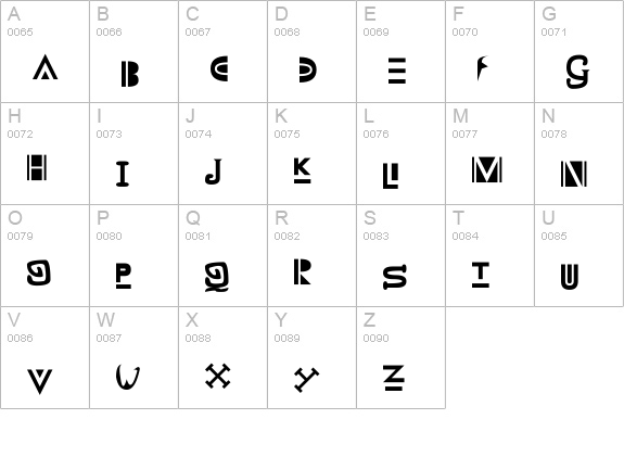 Zany Whatever It Means uppercase A-Z preview