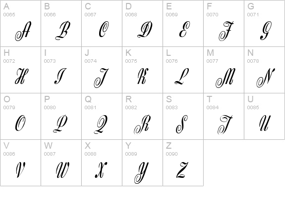 Zanzibar DB uppercase A-Z preview