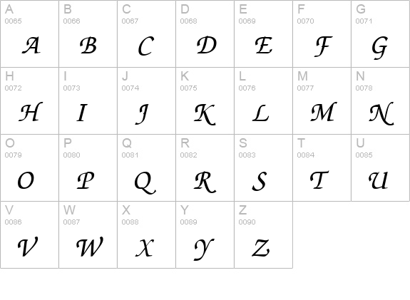 Zap Chance uppercase A-Z preview