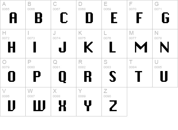 Zapatista uppercase A-Z preview