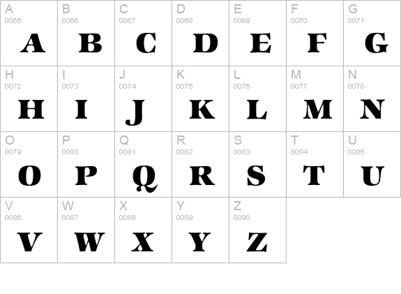 ZapfInternationalEF-Heavy uppercase A-Z preview
