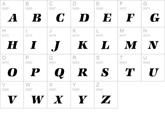 ZapfInternationalEF-HeavyIta uppercase A-Z preview