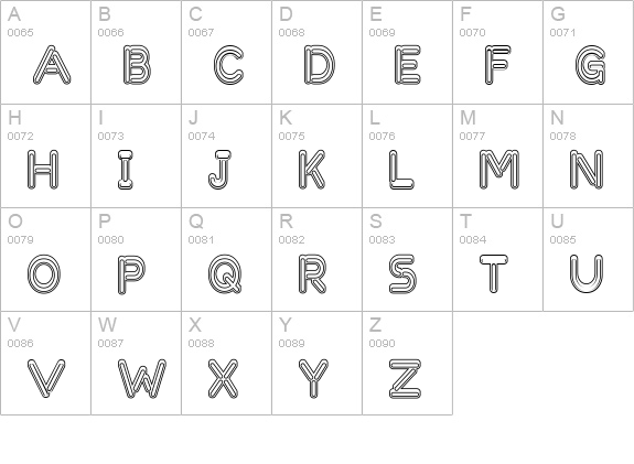 Zapped Sticks uppercase A-Z preview