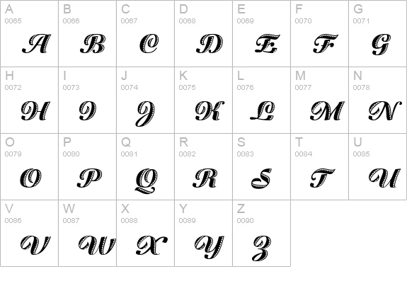 Zaragoza Plain uppercase A-Z preview
