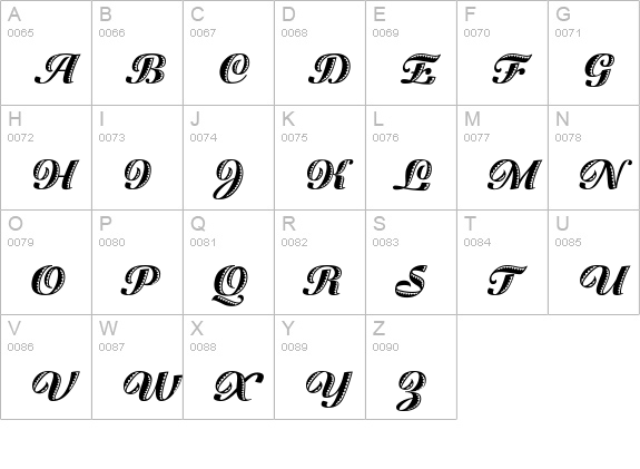 ZaragozaPlain uppercase A-Z preview