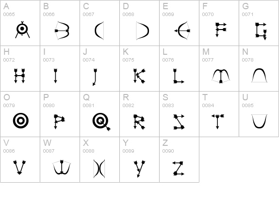 Zarrow uppercase A-Z preview