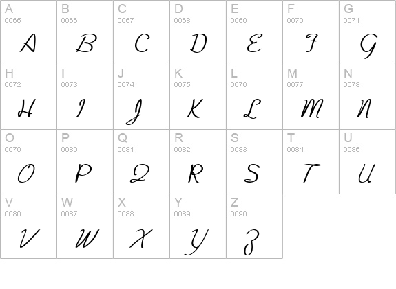 Zcript Bold uppercase A-Z preview