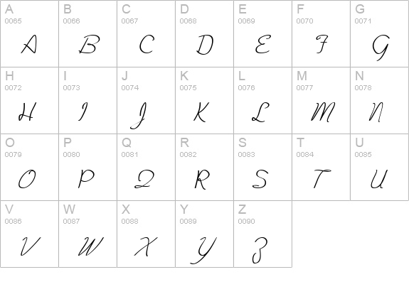 Zcript Plain uppercase A-Z preview