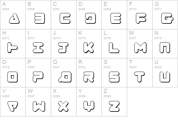 Zealot Outline uppercase A-Z preview