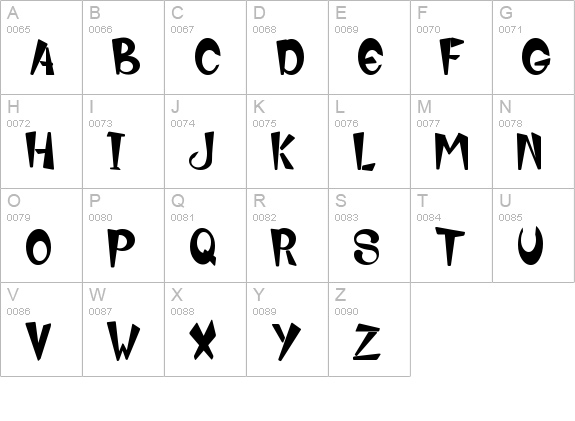 Zebbadee uppercase A-Z preview