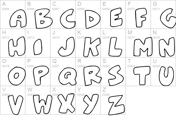 Zebra Blobs
 uppercase A-Z preview