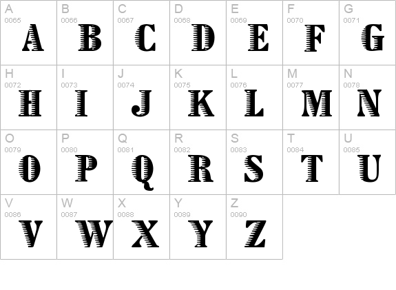 Zebraesq uppercase A-Z preview