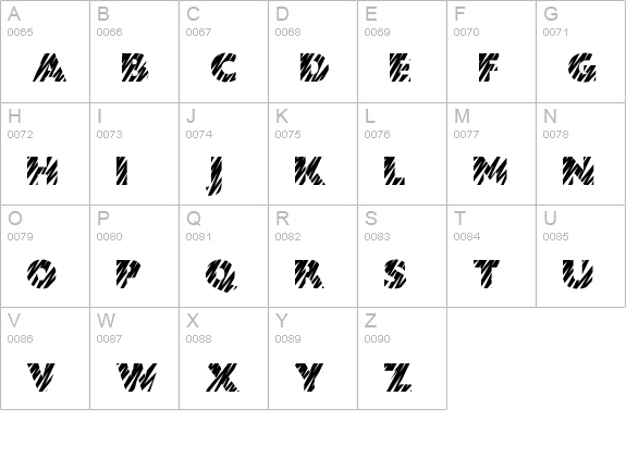 Zebratype uppercase A-Z preview