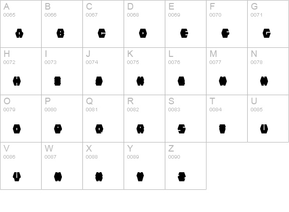 ZebrawOS uppercase A-Z preview