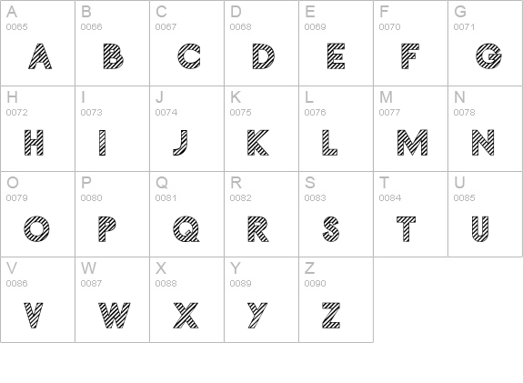 Zebrures Tryout uppercase A-Z preview