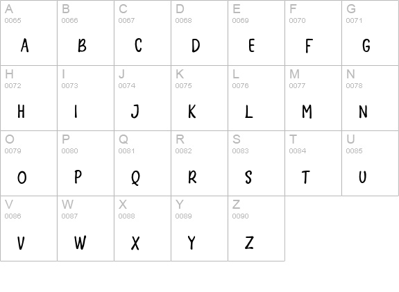 Zebudabi uppercase A-Z preview