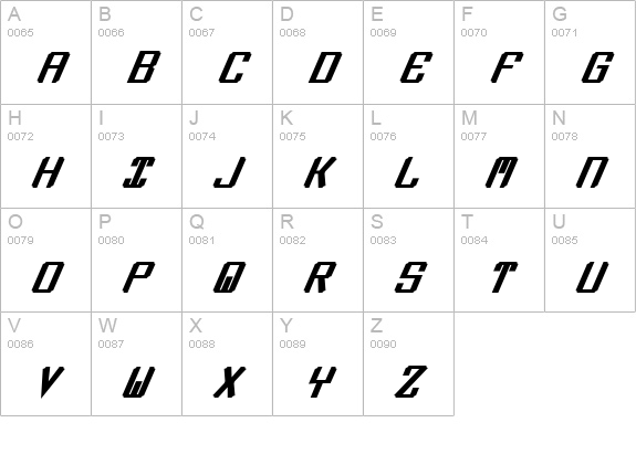 Zee Lance Bold Italic uppercase A-Z preview
