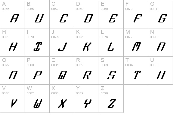Zee Lance Italic uppercase A-Z preview