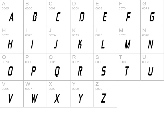 Zekton Cd Bold Italic uppercase A-Z preview