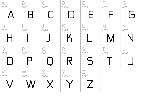 Zekton Free uppercase A-Z preview