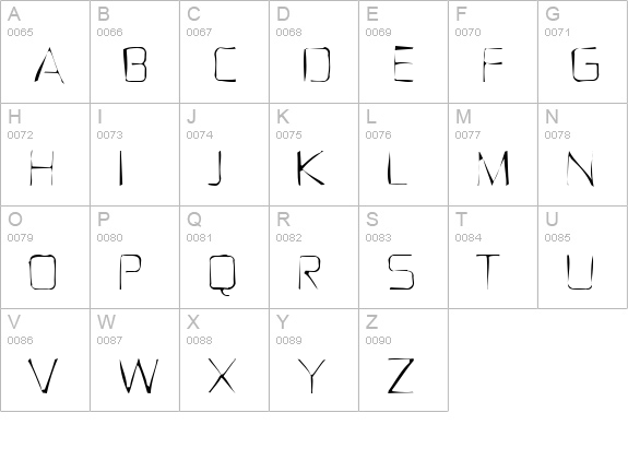 Zekton Gaunt uppercase A-Z preview