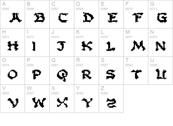 Zen Masters Expanded uppercase A-Z preview