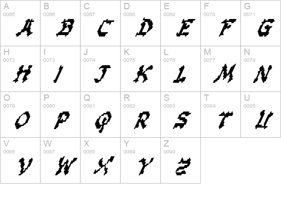 Zen Masters Italic uppercase A-Z preview