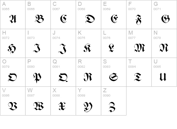 ZenFrax uppercase A-Z preview