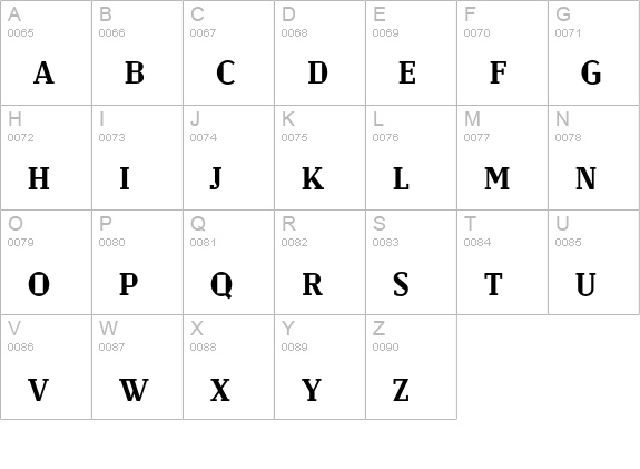 Zenith uppercase A-Z preview